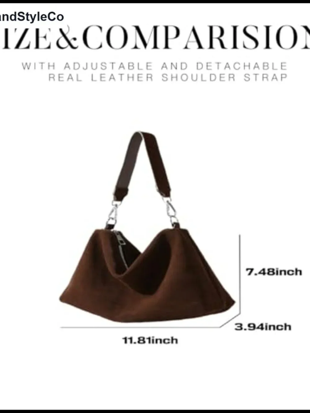 Genuine Leather Suede Women's Tote Bag Hobo Shoulder Crossbody Purse
